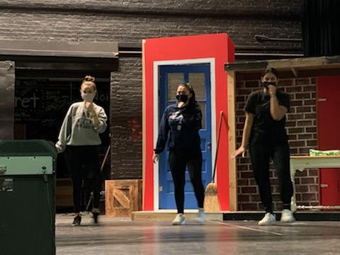 Mama Mia! rehearsal; photo credit:  Ms. Shue